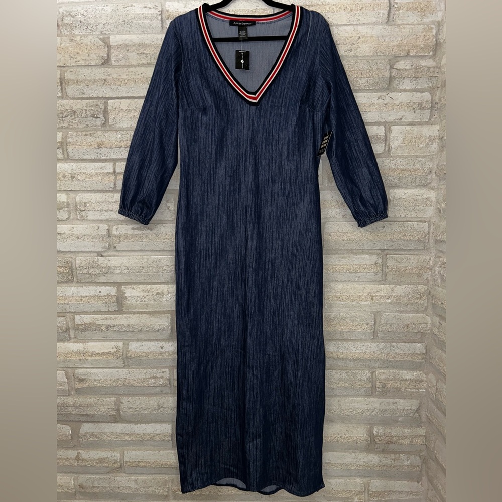 Ashley Stewart Denim Long Sleeve Dress